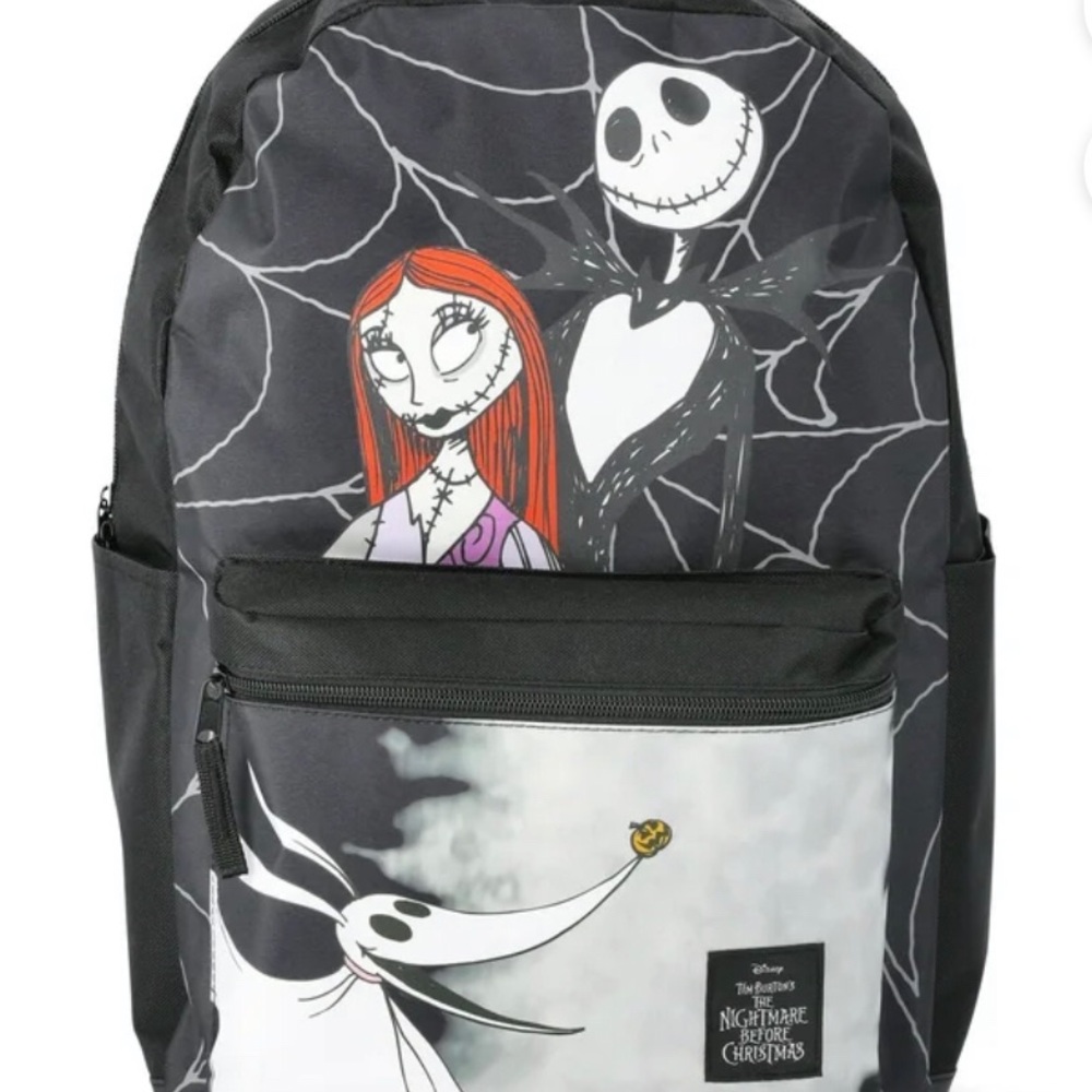 DISNEY NIGHTMARE BEFORE CHRISTMAS Backpack 17”x 14” With Attached Hood Black New